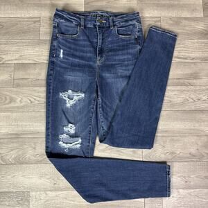 American Eagle Curvy Super Hi-Rise Jegging Skinny Leg Jeans Dark Wash sz 8 Long